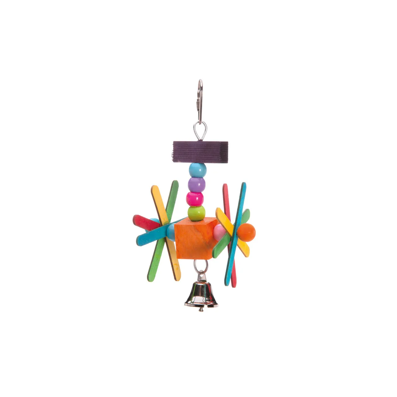 鸚鵡玩具(木製花方向盤)